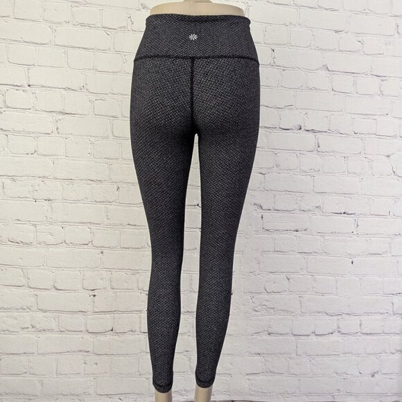 Athleta Athletic Leggings sz S Dynamic Black Gray White Print - Picture 5 of 7